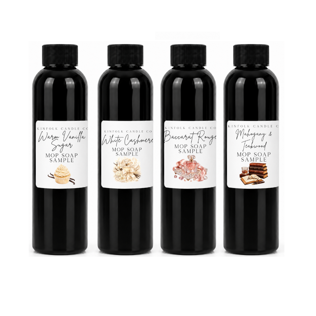 Classic Mop Soap Sample Pack – Cozy Clean Home Scents | Fresh Clean, Warm Vanilla, Fruity & Bakery Sample Set | Luxury Cleaning Gift Box