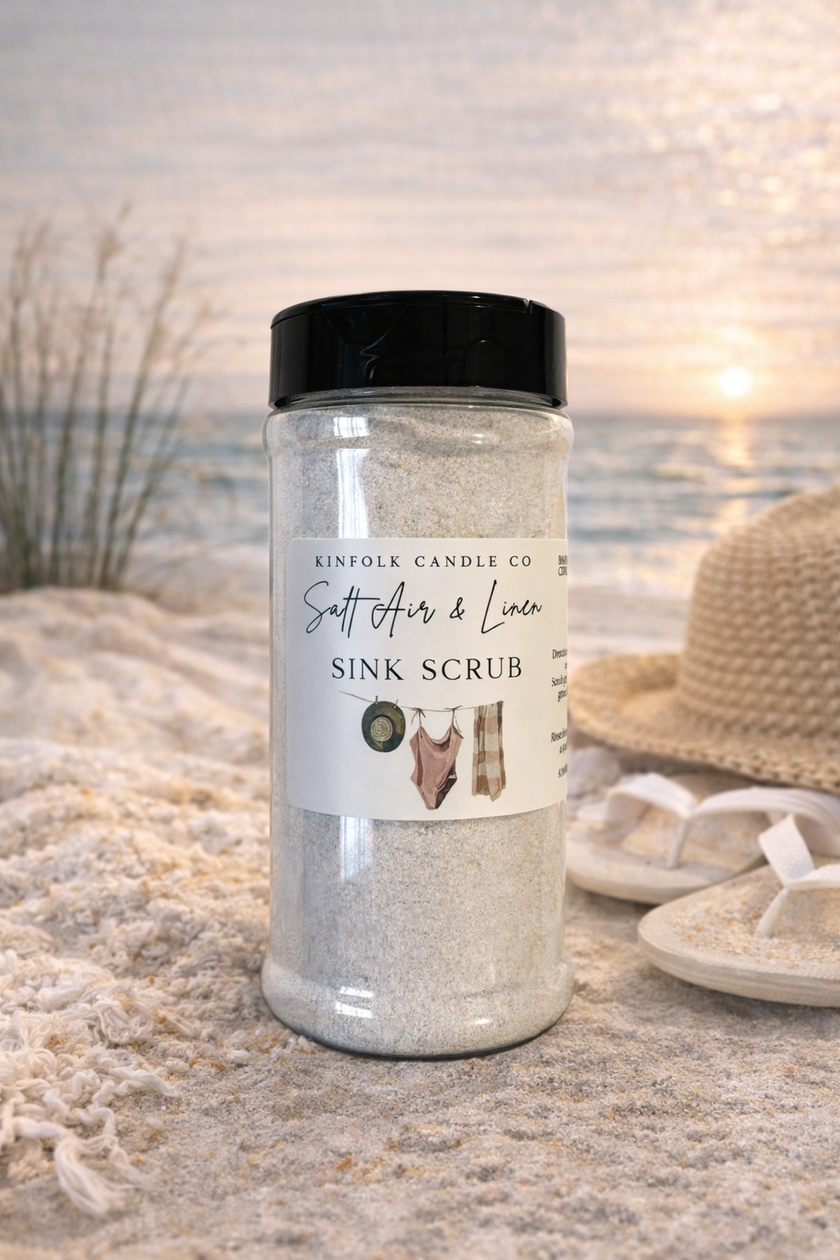 Summer Sink Scrub Powder Cleaner | Non-Toxic Kitchen & Bathroom Scrub | Degreasing Sink, Stove & Surface Cleaner | Fresh Scent