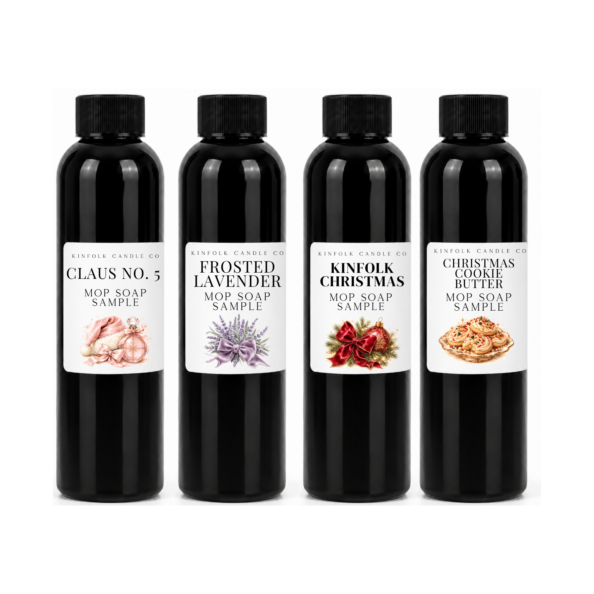 Holiday Mop Soap Sample Packs | Christmas Scent Discovery Collection | 4-Piece Mini Set