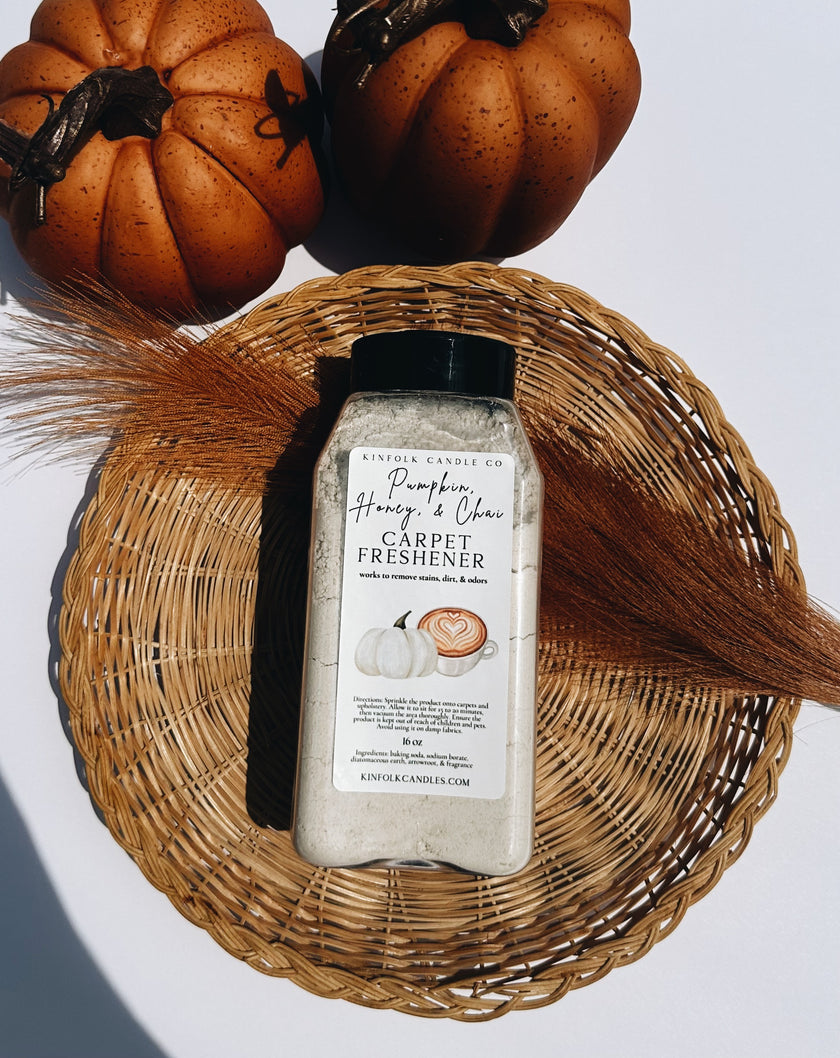 Cozy Fall Mop Soap & Carpet Freshener Bundle – Pumpkin, Spiced Chai, Autumn Scents – Strong, Warm, Seasonal Cleaning Gift Set