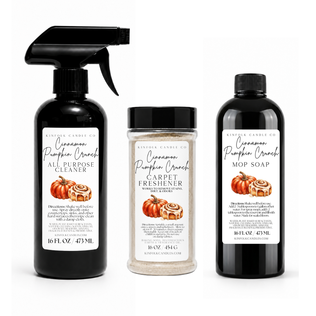 Fall Scented Cleaning Mega Bundle – All-Purpose Cleaner, Mop Soap & Carpet Freshener Set for a Cozy Autumn Whole Home Reset