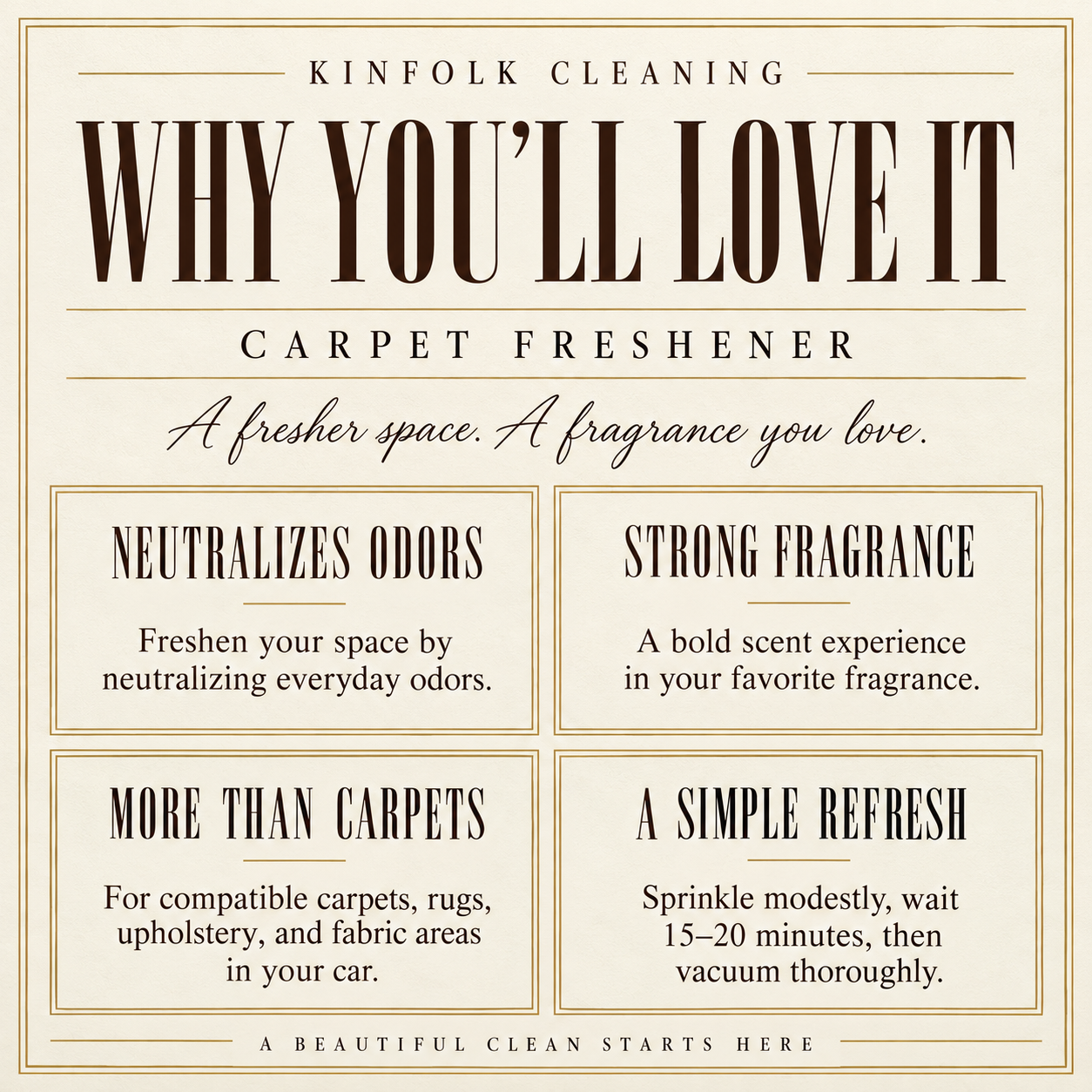 Carpet Freshener Powder – Cozy Home Deodorizing Powder for Carpets, Rugs & Upholstery in Luxury & Bakery Scents