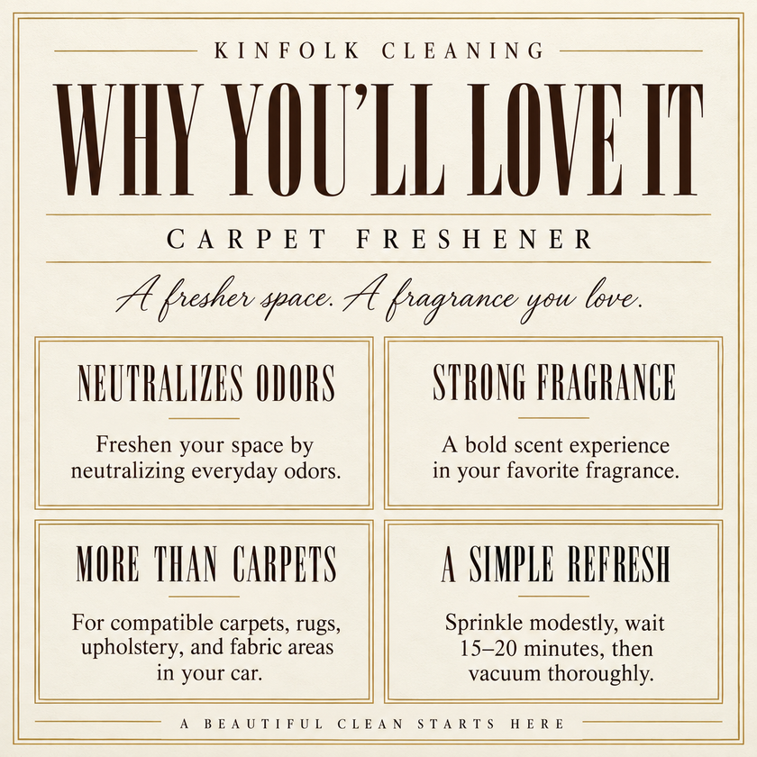 Carpet Freshener Powder – Cozy Home Deodorizing Powder for Carpets, Rugs & Upholstery in Luxury & Bakery Scents