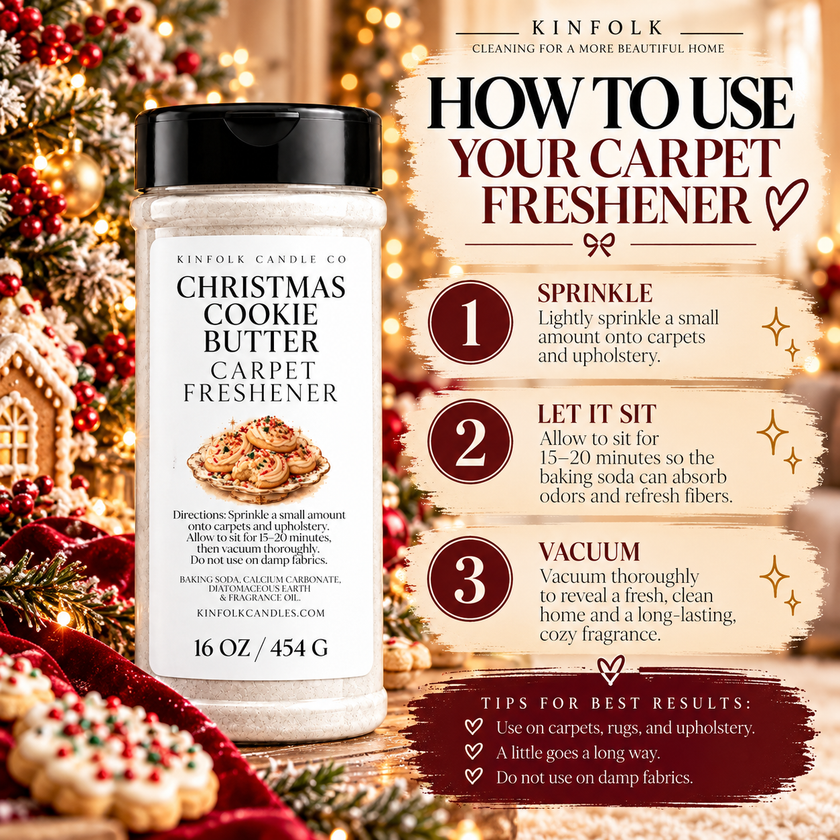 Holiday Carpet Freshener | Scented Carpet & Rug Deodorizing Powder | 16 oz