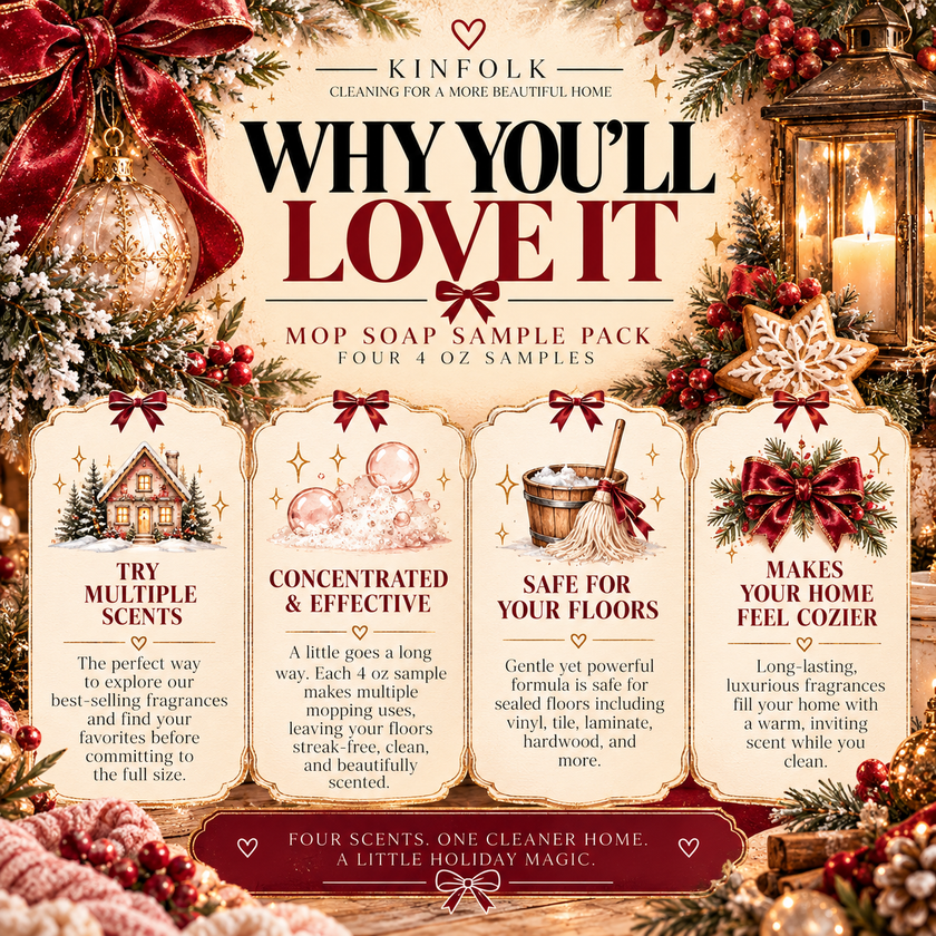 Holiday Mop Soap Sample Packs | Christmas Scent Discovery Collection | 4-Piece Mini Set