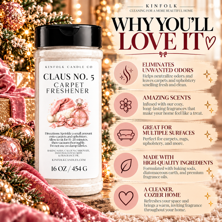 Holiday Carpet Freshener | Scented Carpet & Rug Deodorizing Powder | 16 oz
