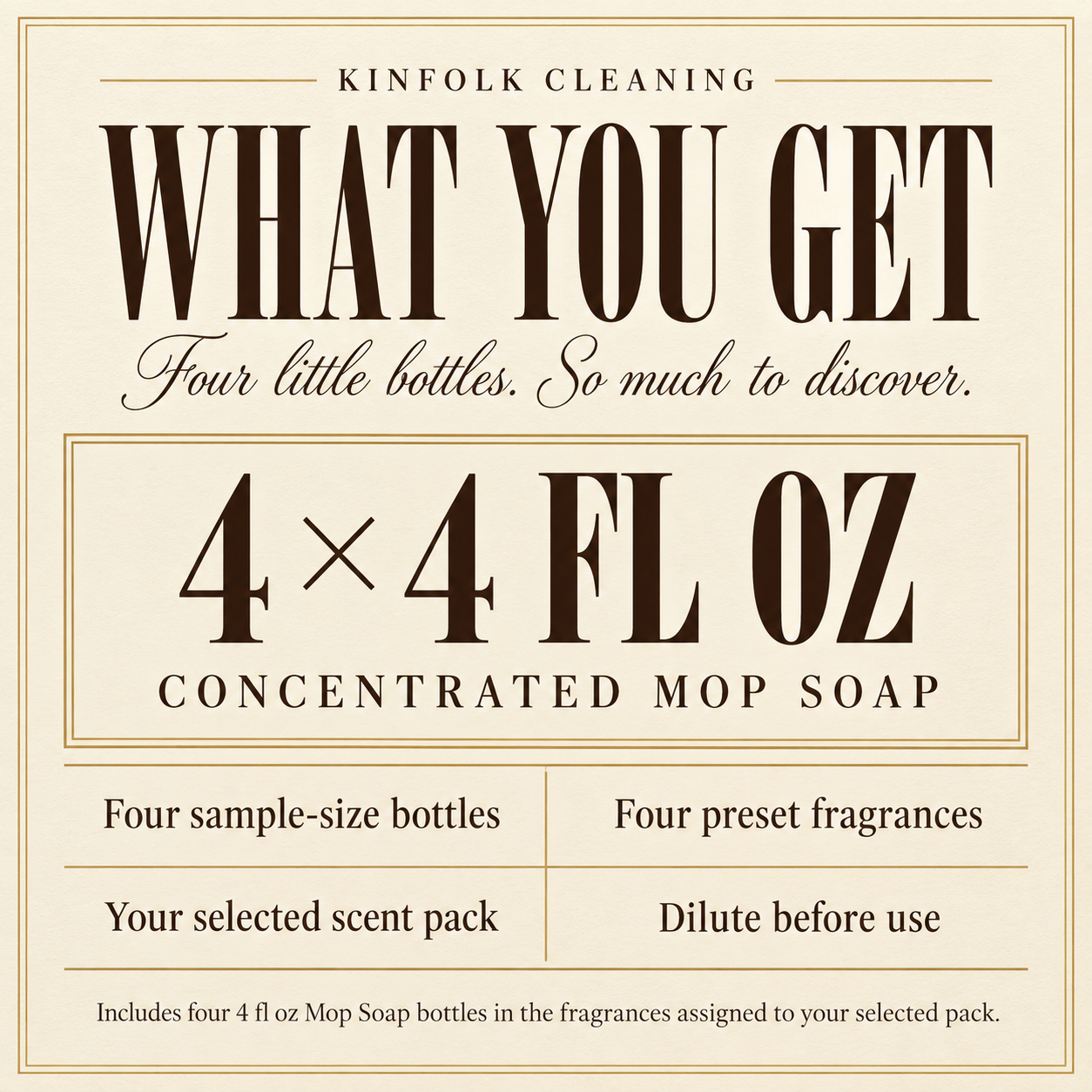 Classic Mop Soap Sample Pack – Cozy Clean Home Scents | Fresh Clean, Warm Vanilla, Fruity & Bakery Sample Set | Luxury Cleaning Gift Box