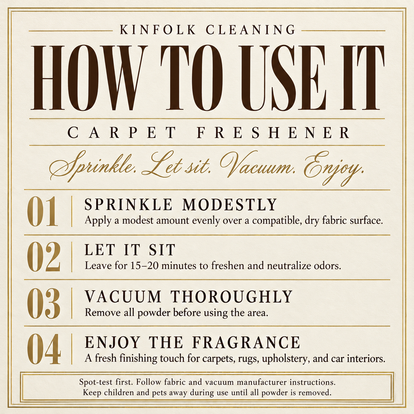 Carpet Freshener Powder – Cozy Home Deodorizing Powder for Carpets, Rugs & Upholstery in Luxury & Bakery Scents