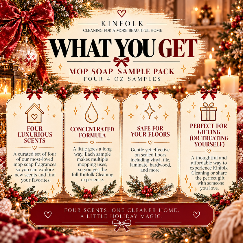 Holiday Mop Soap Sample Packs | Christmas Scent Discovery Collection | 4-Piece Mini Set
