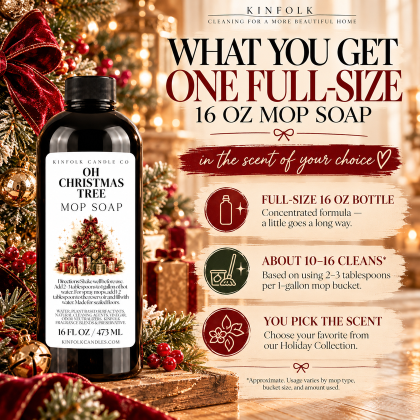 Holiday Mop Soap | Concentrated Scented Floor Cleaner | 16 oz