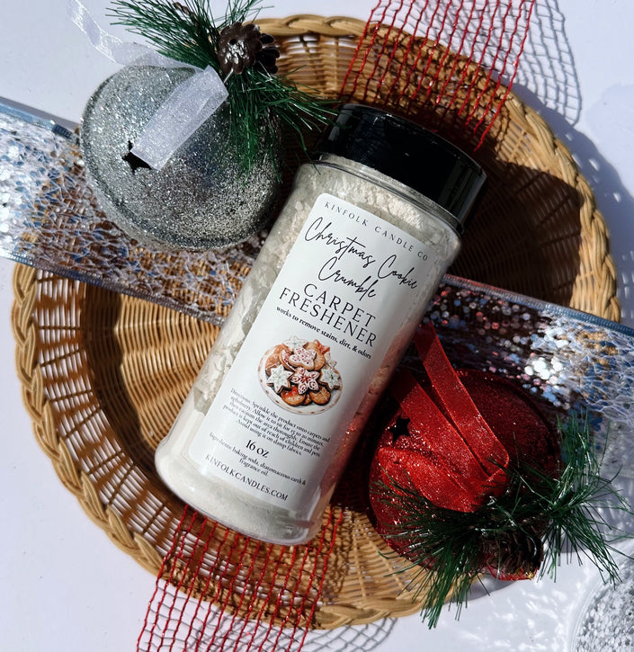 Holiday & Winter Carpet Freshener | 16oz Pet Friendly, Non-Toxic Odor Eliminator | Handmade Christmas Scents | Limited Time