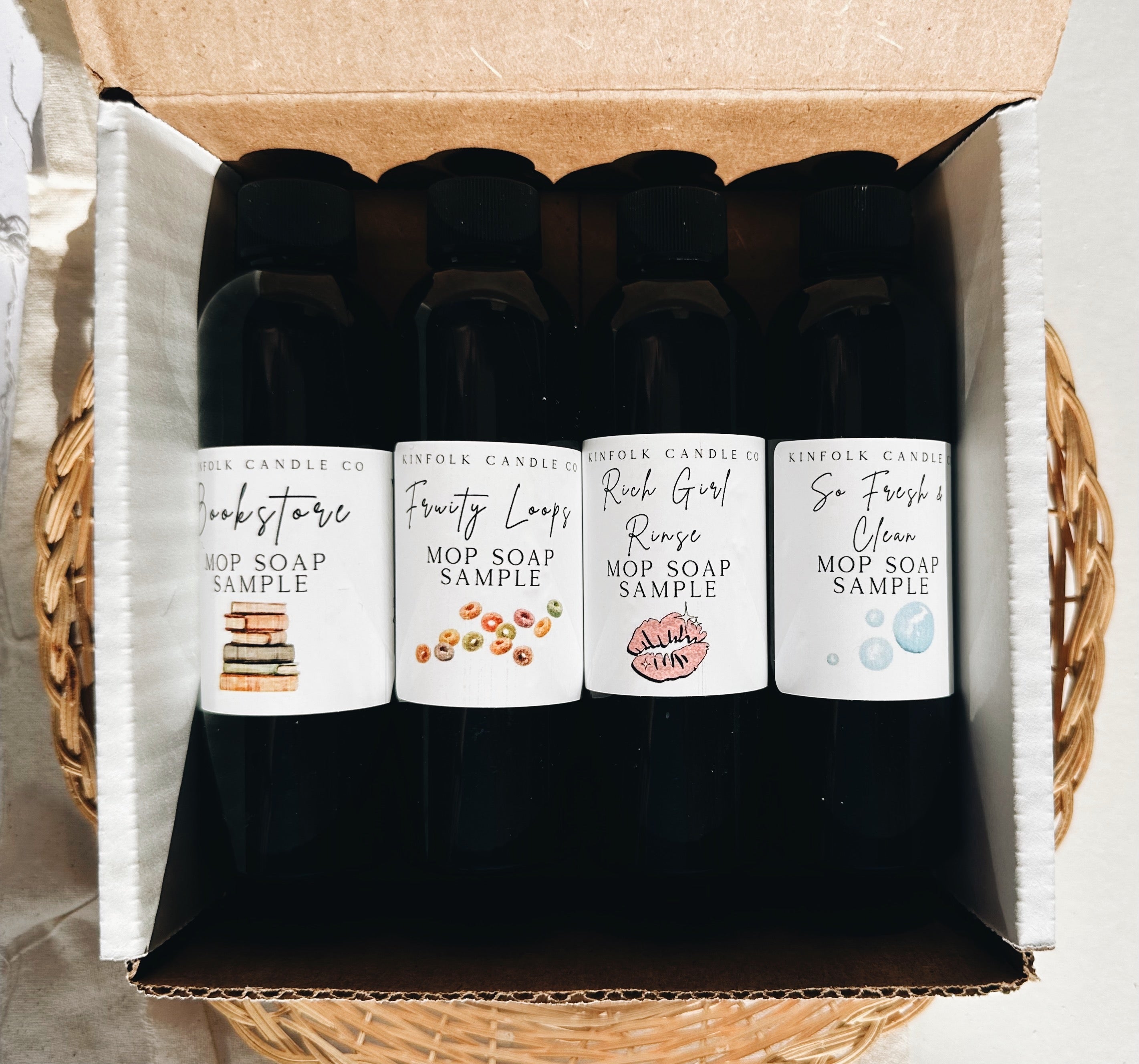 Classic Mop Soap Sample Pack – Cozy Clean Home Scents | Fresh Laundry, Warm Vanilla, Fruity & Bakery Sample Set | Luxury Cleaning Gift Box (Copy)