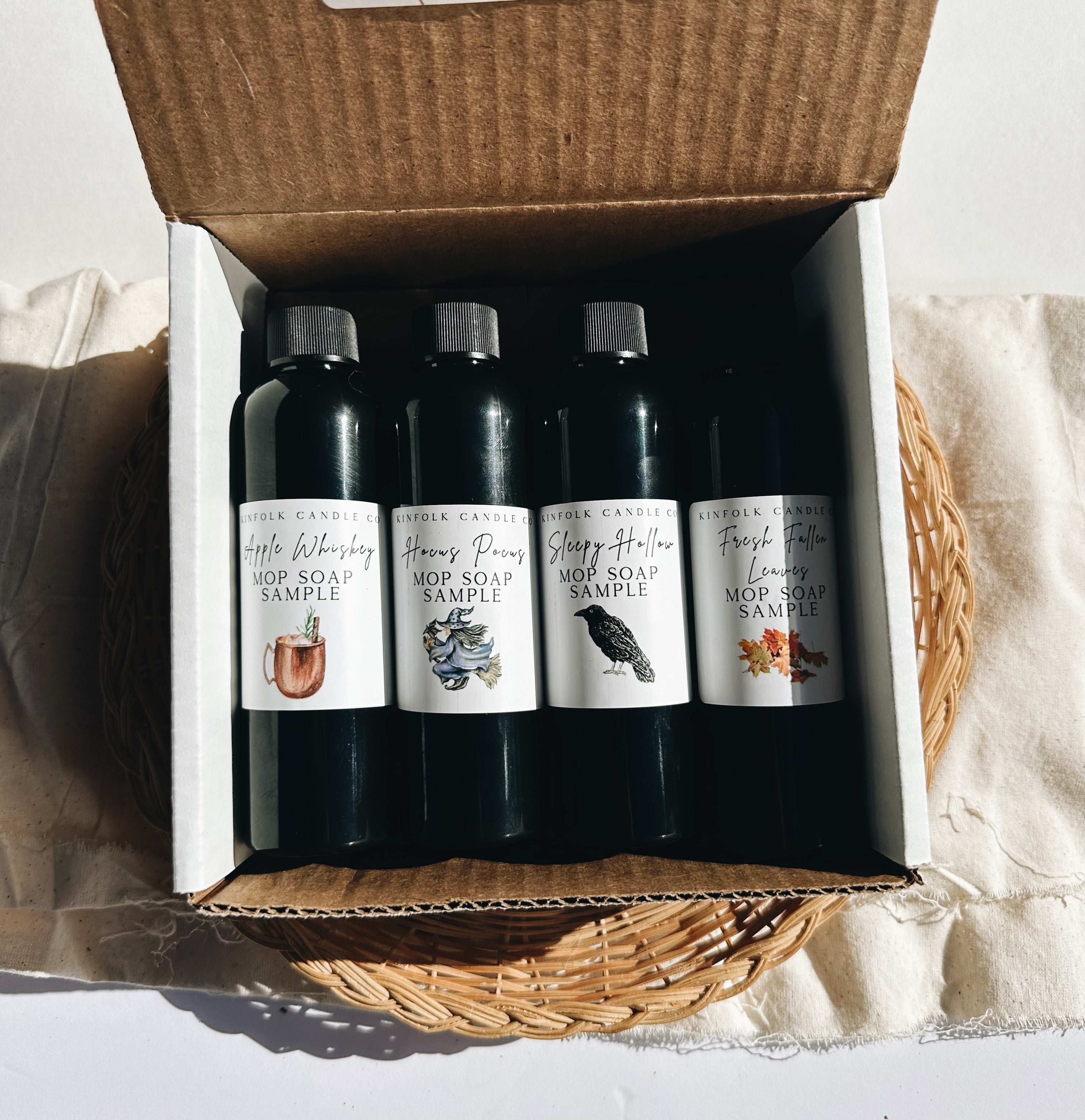 Fall Cozy Mop Soap Sample Pack | Autumn Cleaning Scents | Pumpkin, Apple, Chai, Cinnamon, Bourbon & Vanilla | Natural Floor Cleaner Gift Set