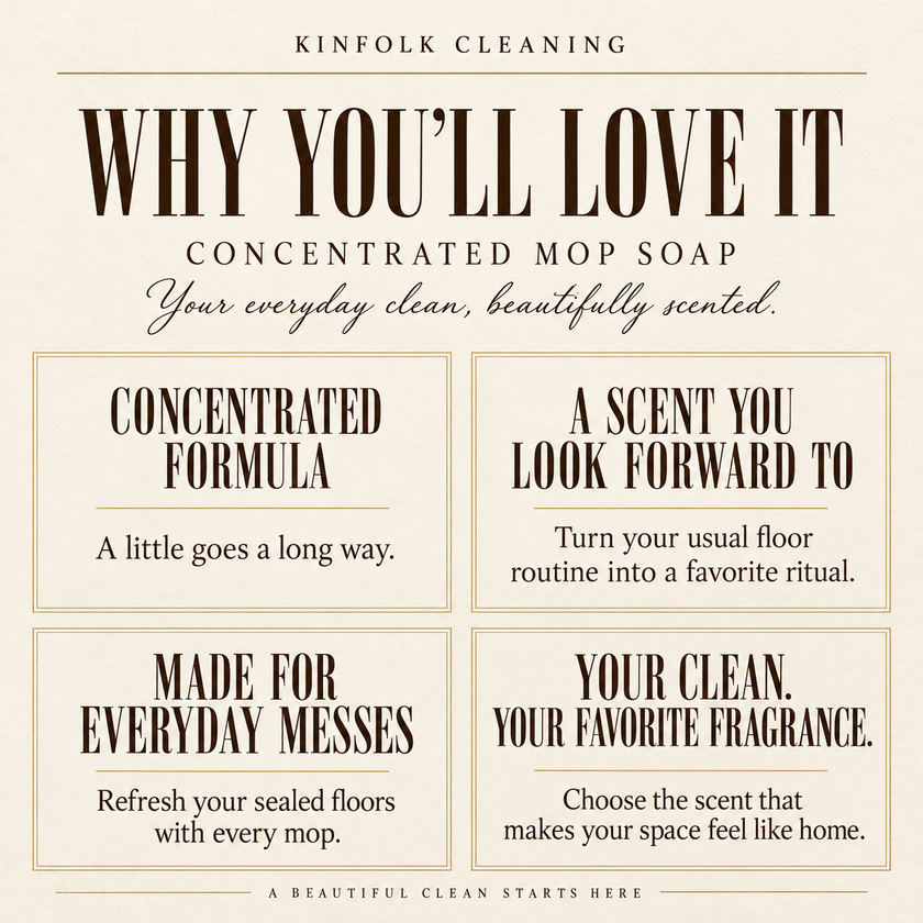 Mop Soap Floor Cleaner – Cozy Multi-Surface Cleaner for Sealed Hardwood, Tile & Laminate in Luxury & Bakery Scents