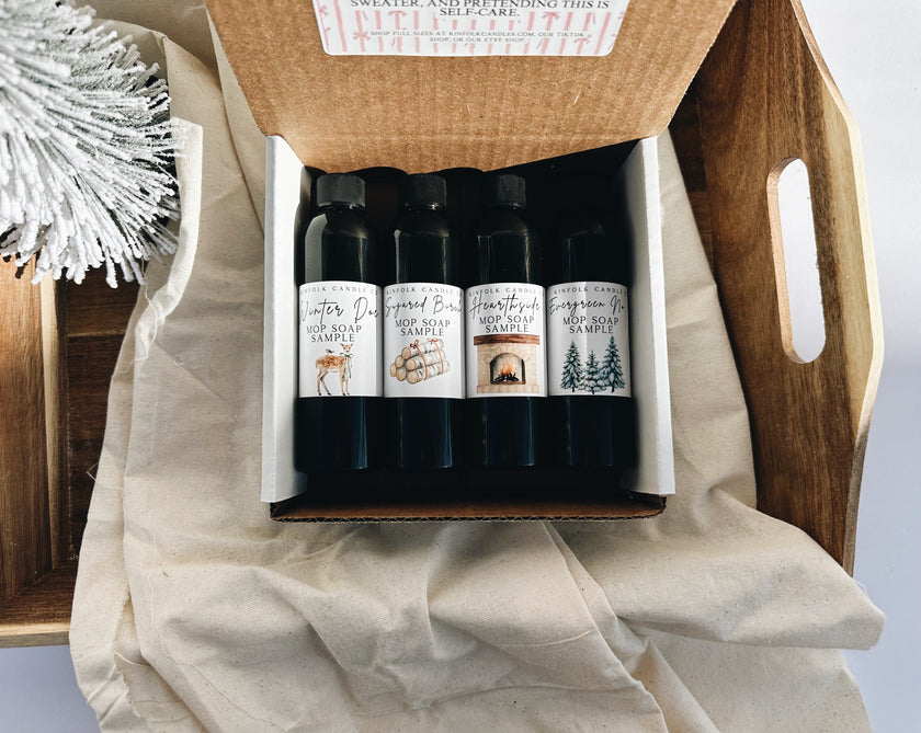 Winter Cozy Mop Soap Sample Pack – Luxury Floor Cleaner Scents for Sealed Hardwood