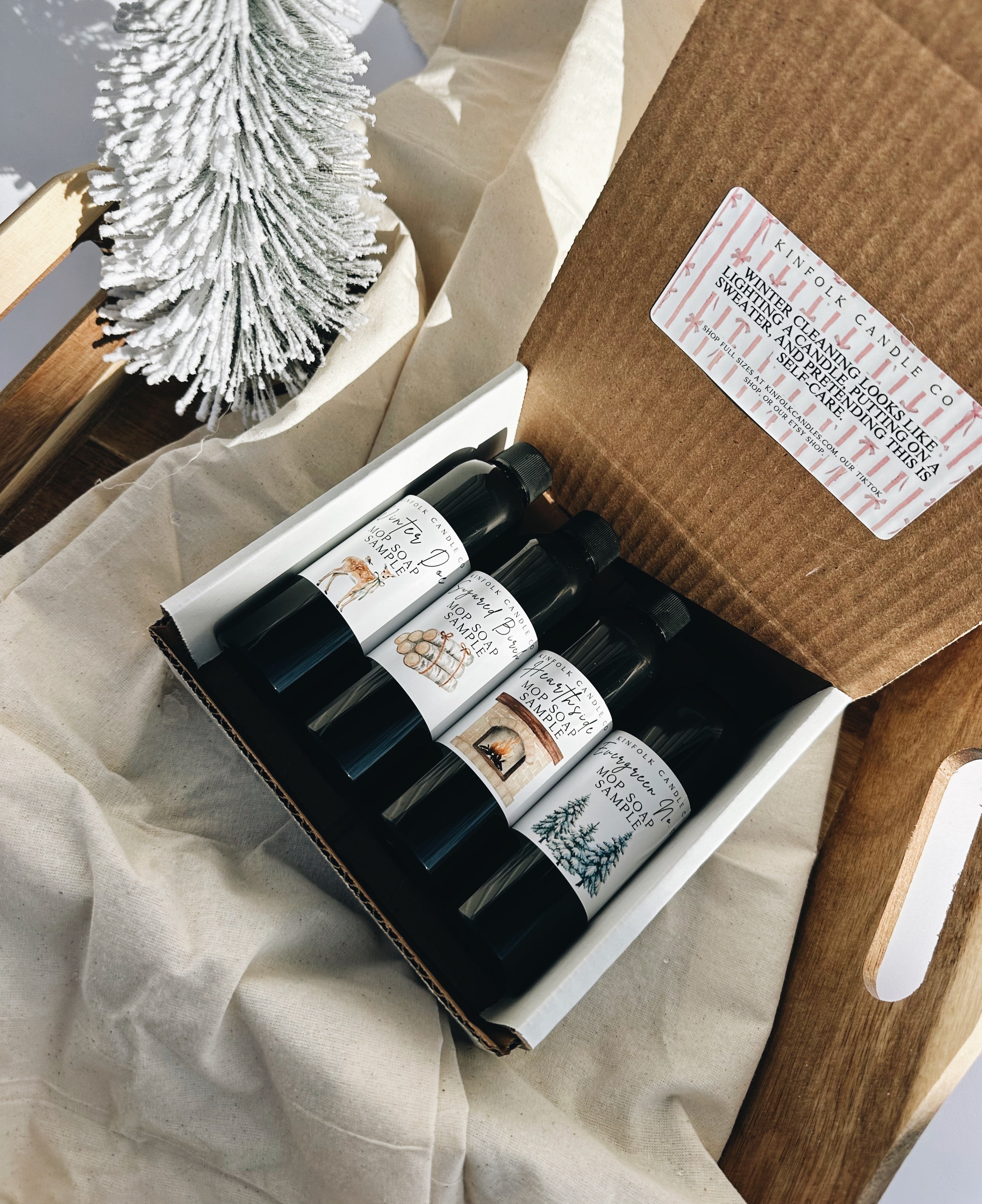 Winter Cozy Mop Soap Sample Pack – Luxury Floor Cleaner Scents for Sealed Hardwood