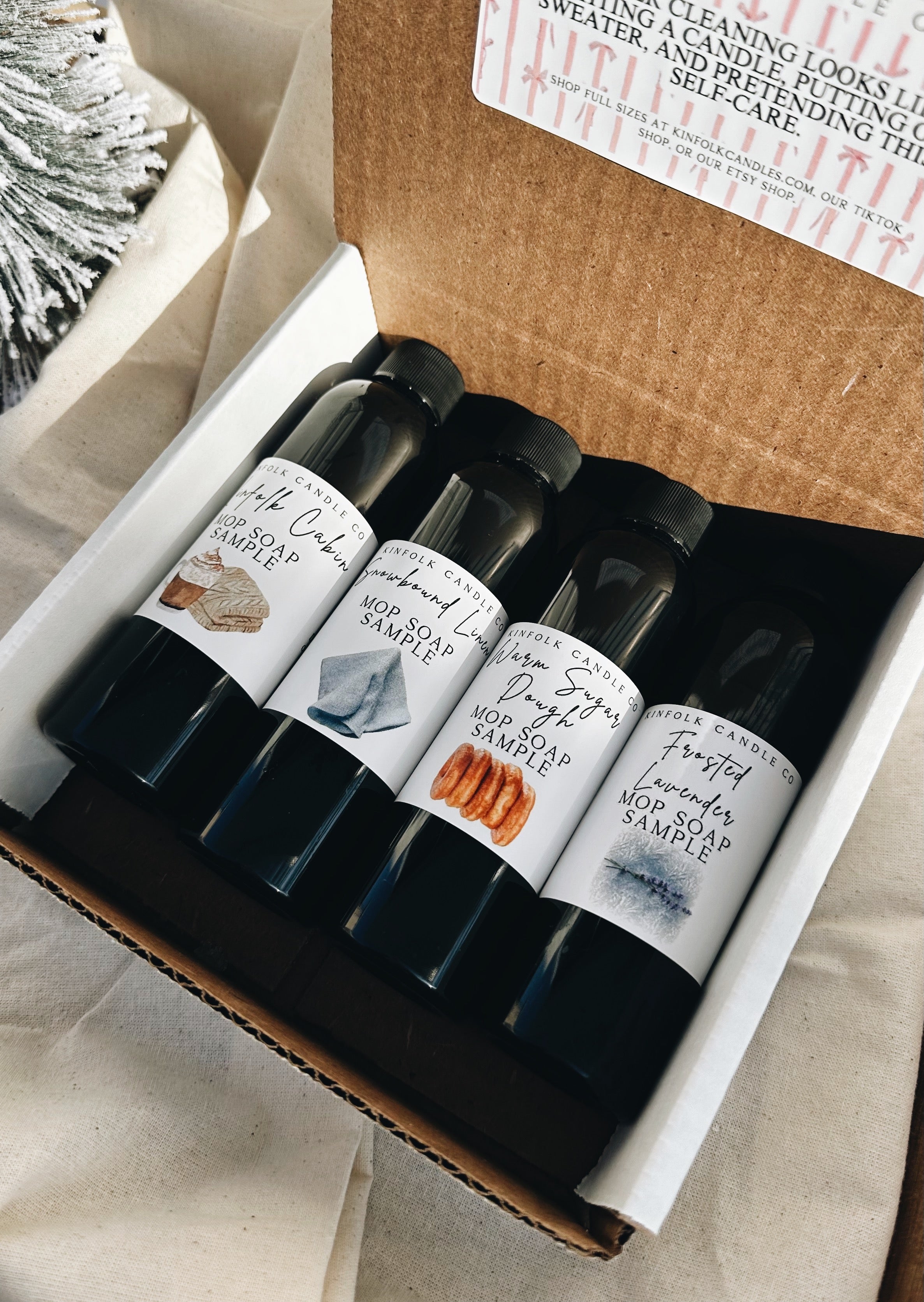 Winter Cozy Mop Soap Sample Pack – Luxury Floor Cleaner Scents for Sealed Hardwood