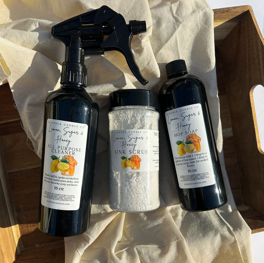 Spring Cleaning Mega Bundle | Mop Soap, All-Purpose Cleaner & Sink Scrub Set | Floral Sweet Scents