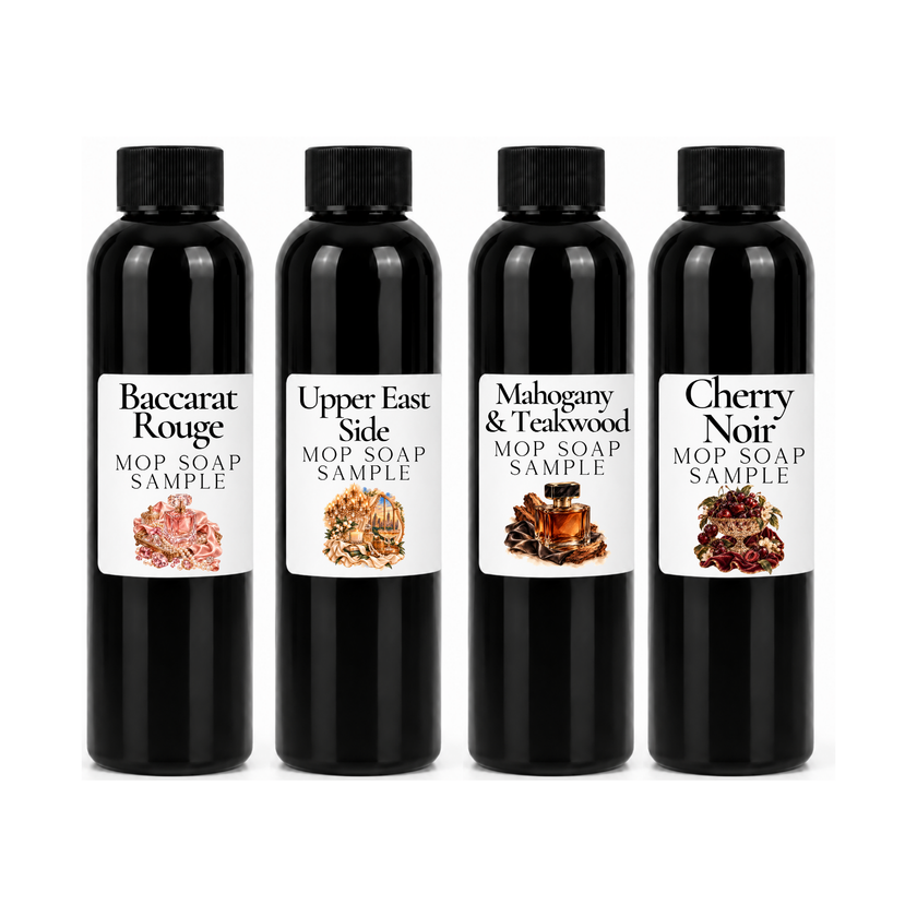 Classic Mop Soap Sample Pack – Cozy Clean Home Scents | Fresh Clean, Warm Vanilla, Fruity & Bakery Sample Set | Luxury Cleaning Gift Box